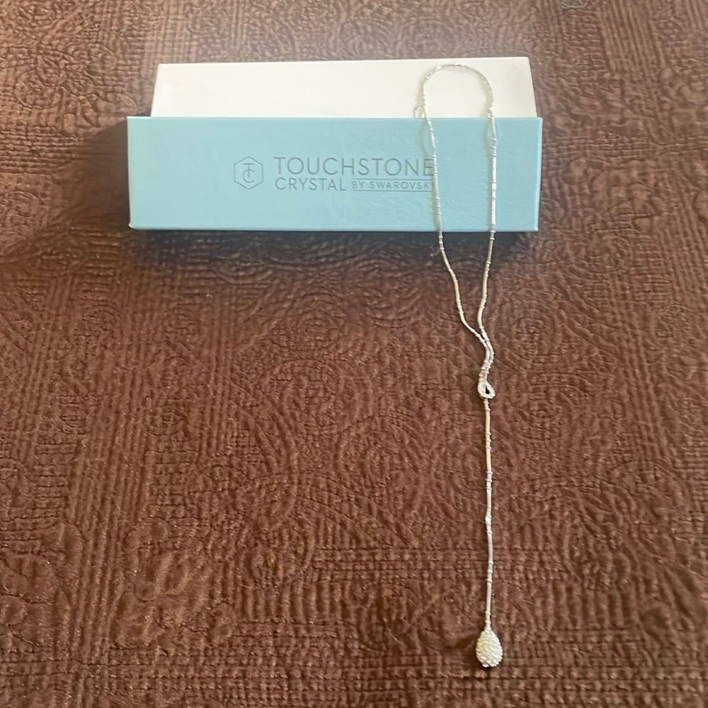 Touchstone crystal, lariat necklace